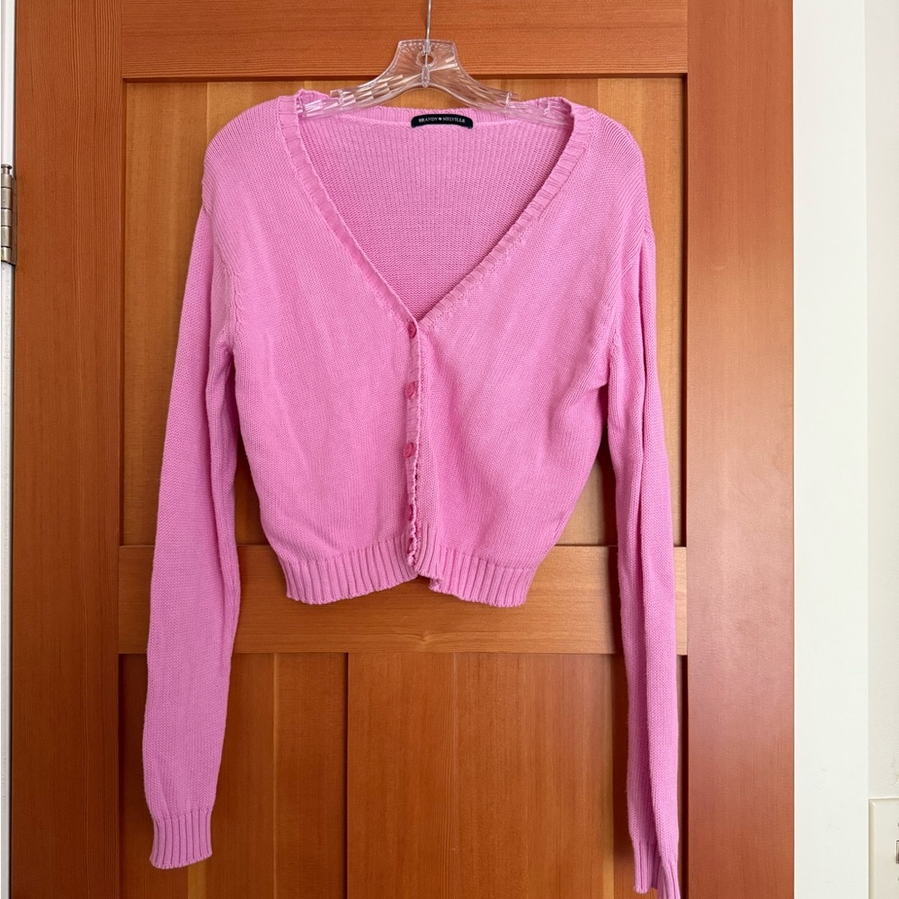 Brandy Melville Light Pink V-Neck Cardigan